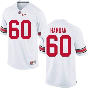 NCAA Ohio State Buckeyes Men's #60 Zaid Hamdan White Nike Football College Jersey CPF4045JR